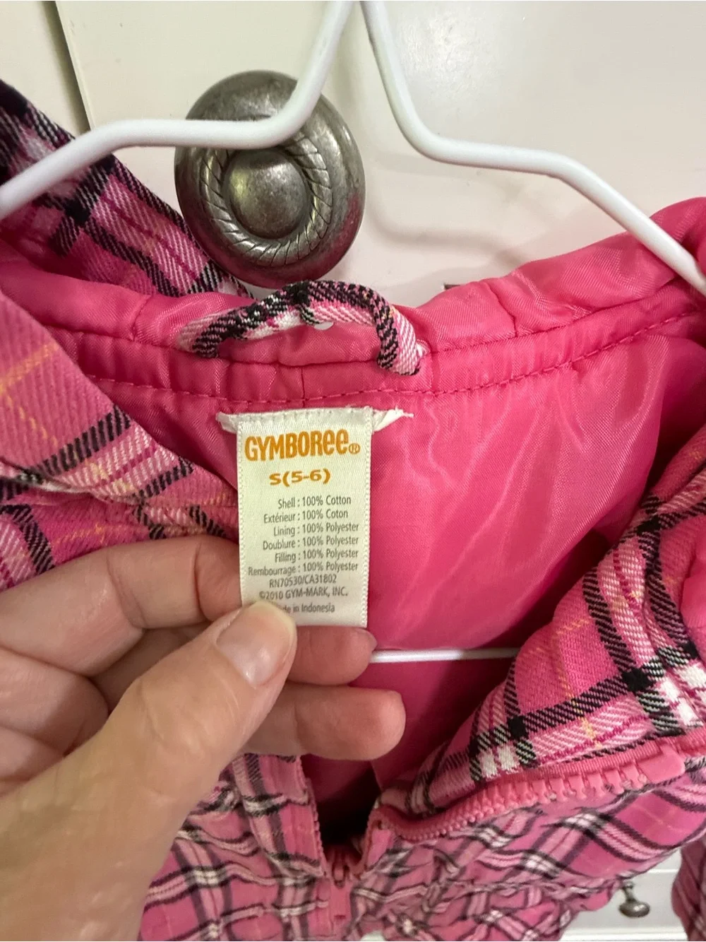 Gymboree Pink Plaid Hooded Puffer Jacket